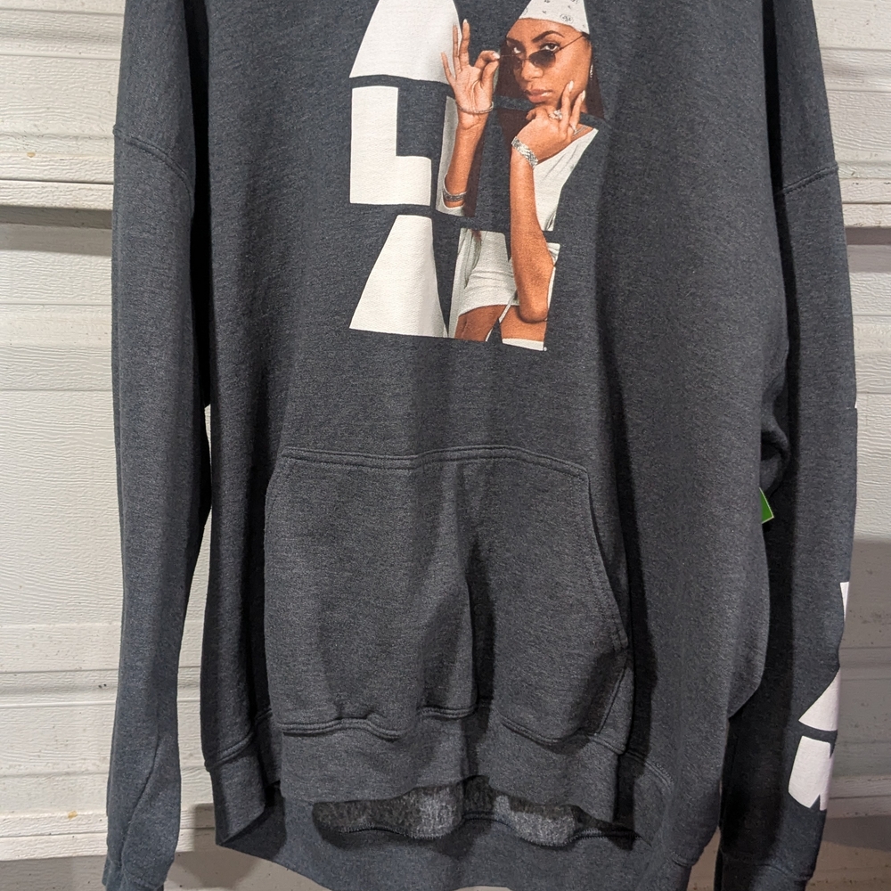 Vintage Aaliyah Hoodie Men's XL  Ripple Junction Grey Rare Find Gray Charcoal